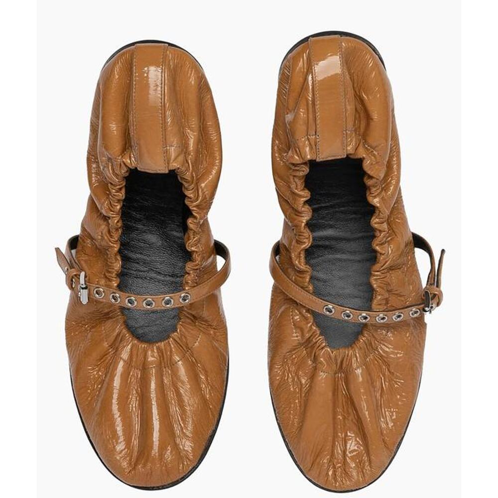 Pierre Hardy Margot Patent Leather Ballet Flats in Tan 37 - Picture 4 of 4